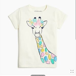 Crewcuts Rainbow Glitter Giraffe Tee NEW
